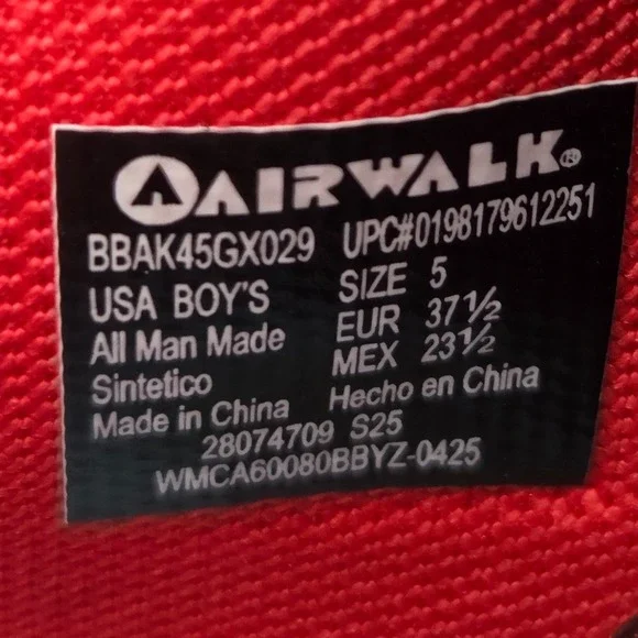 AIRWALK Hot Wheels Boys Flame Sneakers Black Red Yellow Blue Size 5 NEW with TAG - Picture 5 of 7